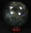Flashy Labradorite Sphere - Great Color Play #32072-2